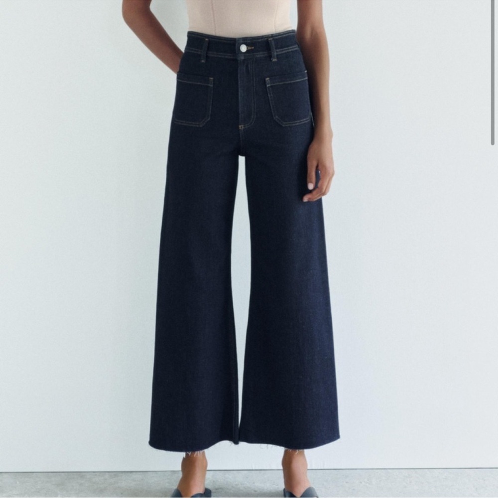 Patch Pocket Marine Straight Jeans- Zara